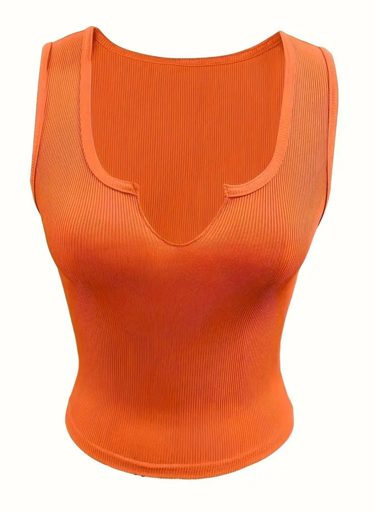 Casual Orange Tank Top - Missy's Diamond Boutique
