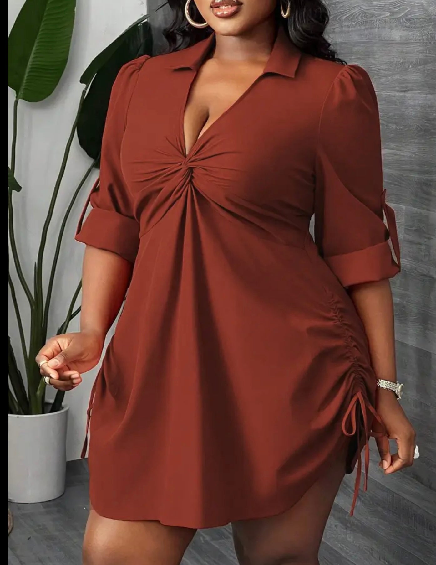 Elegant V - Neck Mini Dress - Missy's Diamond Boutique