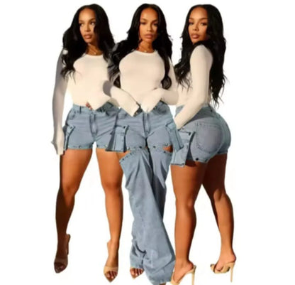 Cargo Denim Short Pants