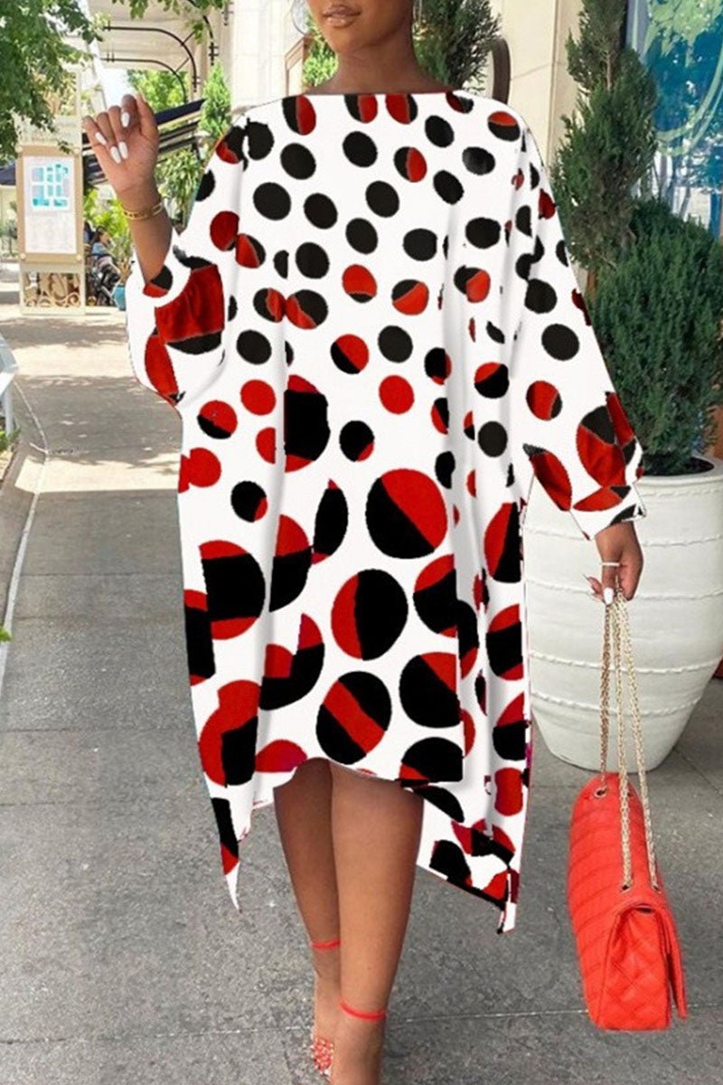 Asymmetrical Polka Dot Dress - Missy's Diamond Boutique