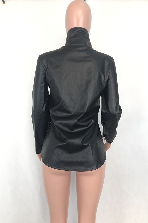 Black Sexy Long Sleeve Blouse - Missy's Diamond Boutique