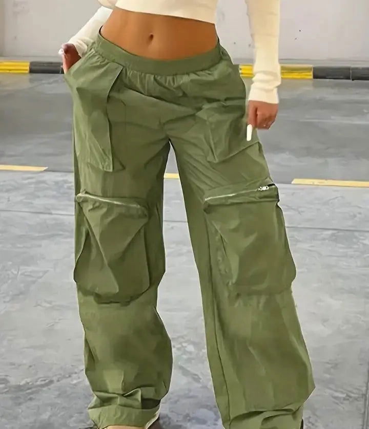 Casual Green Cargo Pants - Missy's Diamond Boutique