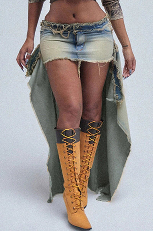 Casual Long Mini Skirt - Missy's Diamond Boutique