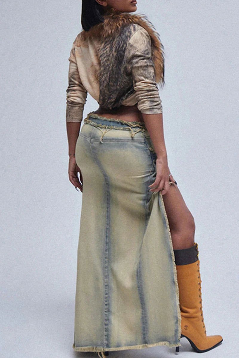 Casual Long Mini Skirt - Missy's Diamond Boutique