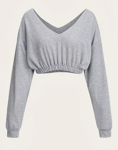 Casual Long Sleeve Crop Top - Missy's Diamond Boutique