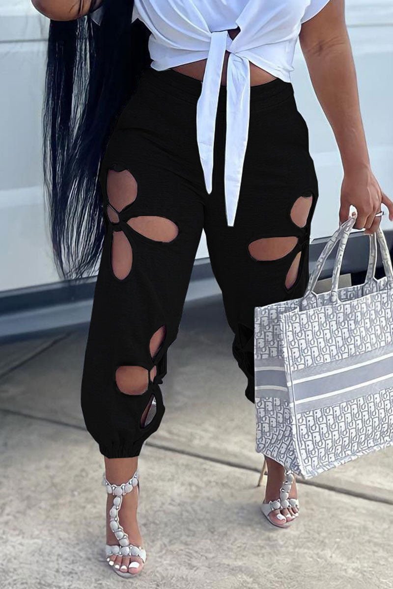 Casual Open Print Pants - Missy's Diamond Boutique