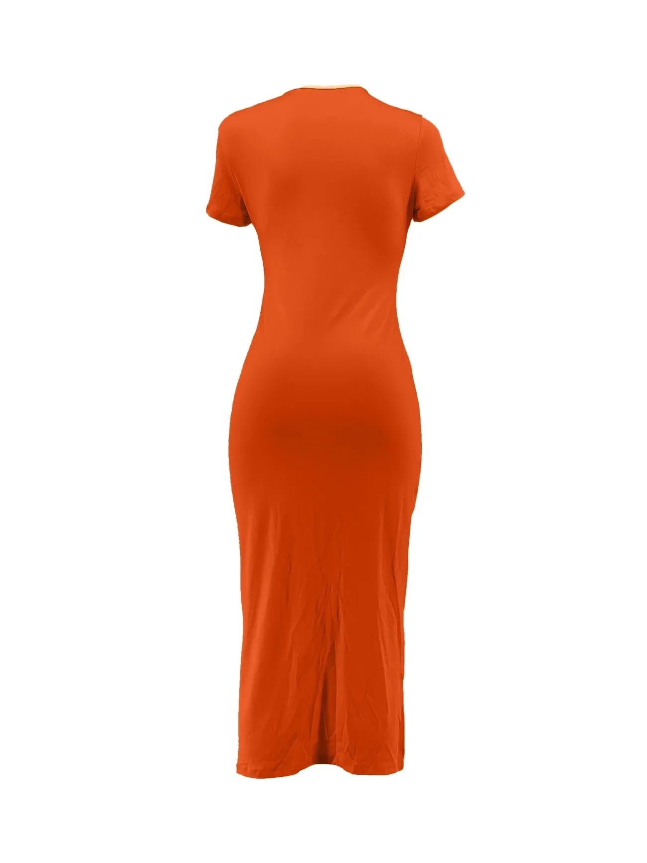 Casual Orange Fitted Scrunch Dress - Missy's Diamond Boutique