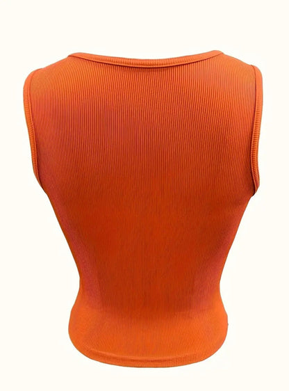 Casual Orange Tank Top - Missy's Diamond Boutique
