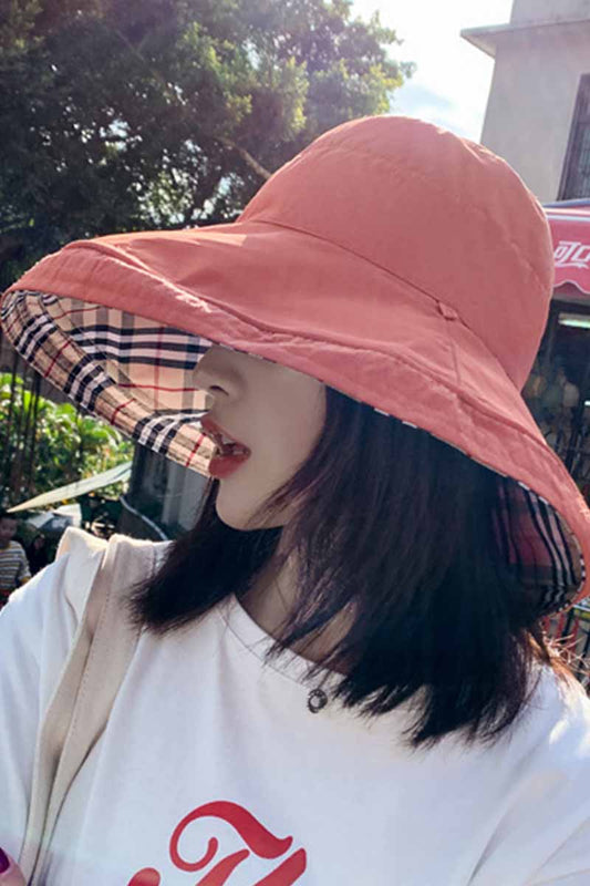 Casual Plaid Print Reversible Hats - Missy's Diamond Boutique