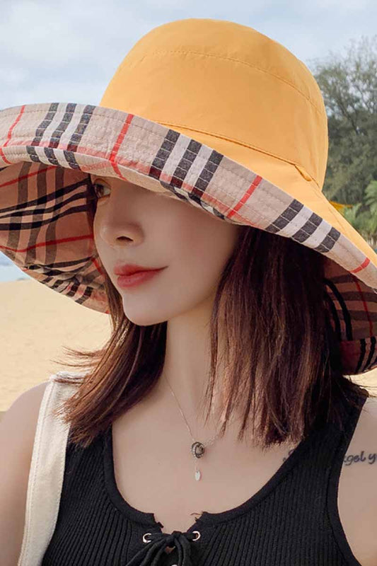 Casual Plaid Print Reversible Hats - Missy's Diamond Boutique