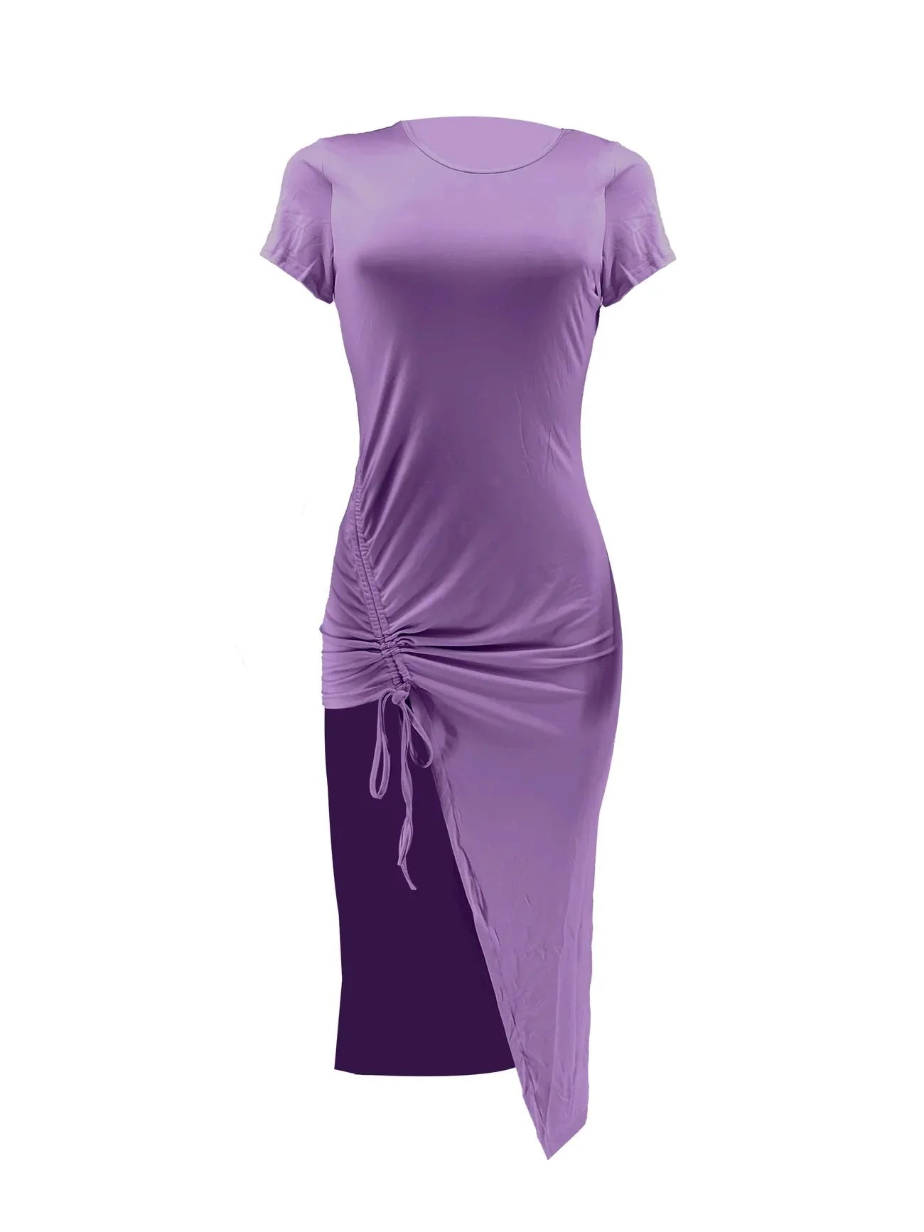 Casual Purple Fitted Scrunch Dress - Missy's Diamond Boutique