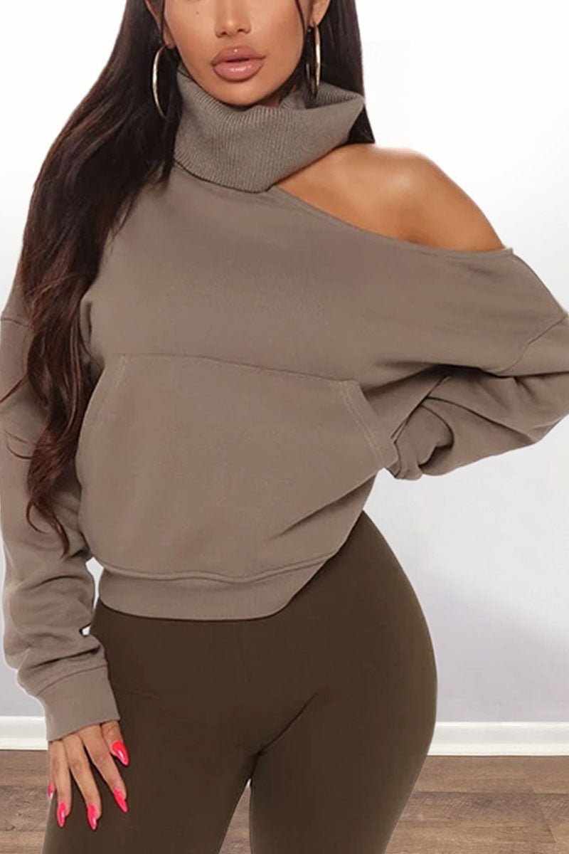 Cute One Shoulder Turtleneck - Missy's Diamond Boutique