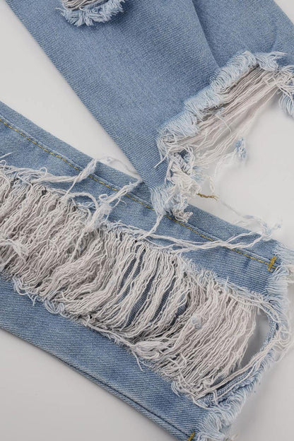 Double Sided Ripped Jeans - Missy's Diamond Boutique