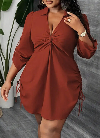 Elegant V - Neck Mini Dress - Missy's Diamond Boutique