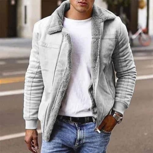 Men’s Gray Plush Jacket - Missy's Diamond Boutique