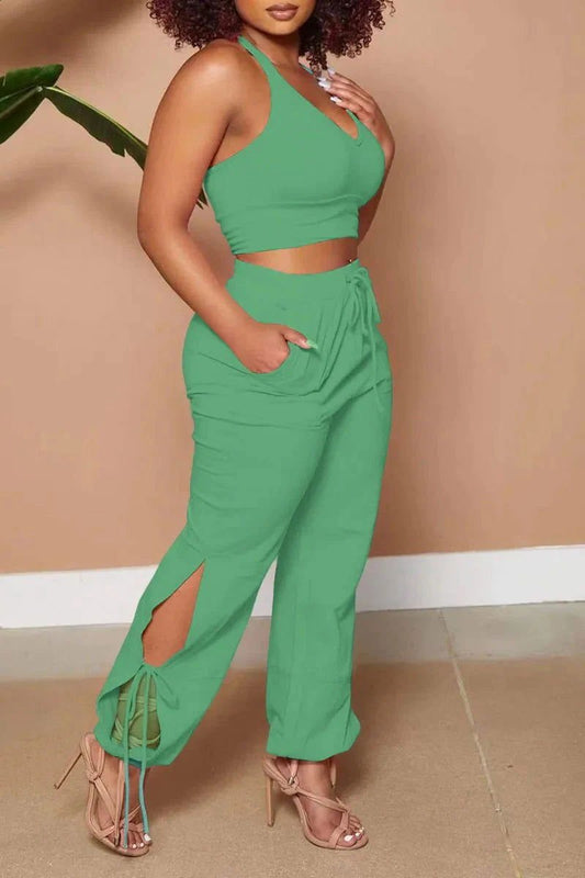 Sleeveless 2pc Pants Set - Missy's Diamond Boutique