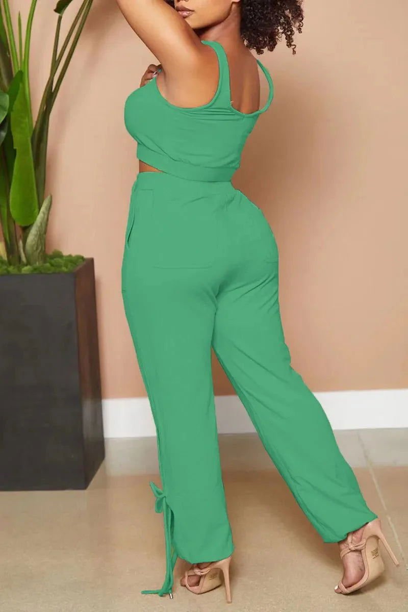 Sleeveless 2pc Pants Set - Missy's Diamond Boutique